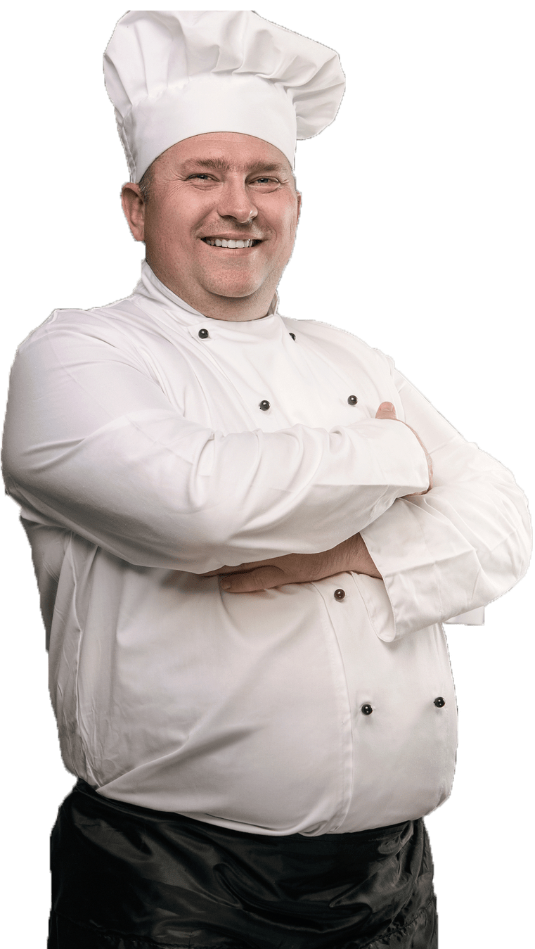 Portrait of a chef smiling.